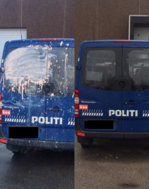 Rengøring af politibiler